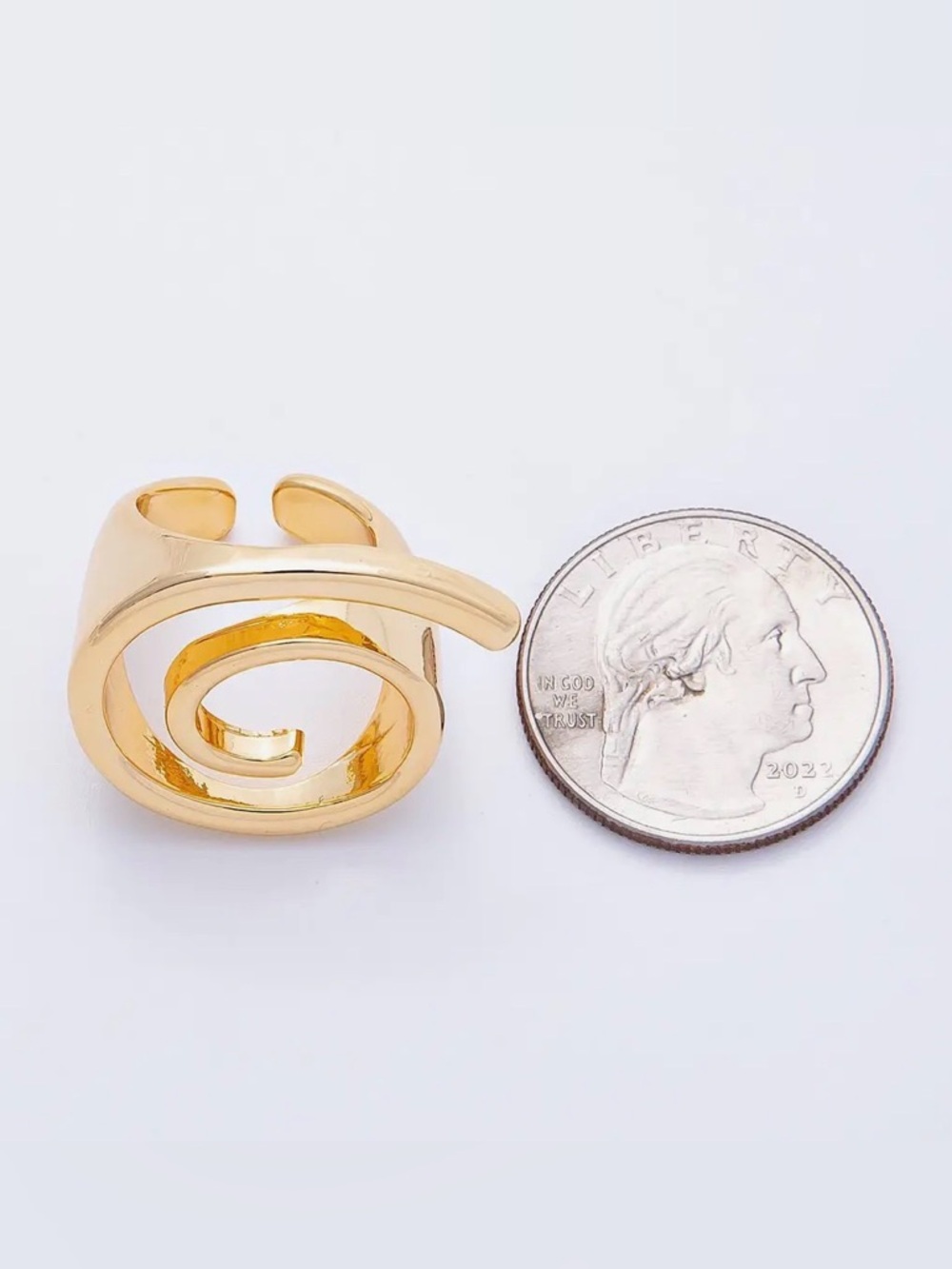 18K Gold Filled Open Circular Geometric Ring - Picture 4 of 4